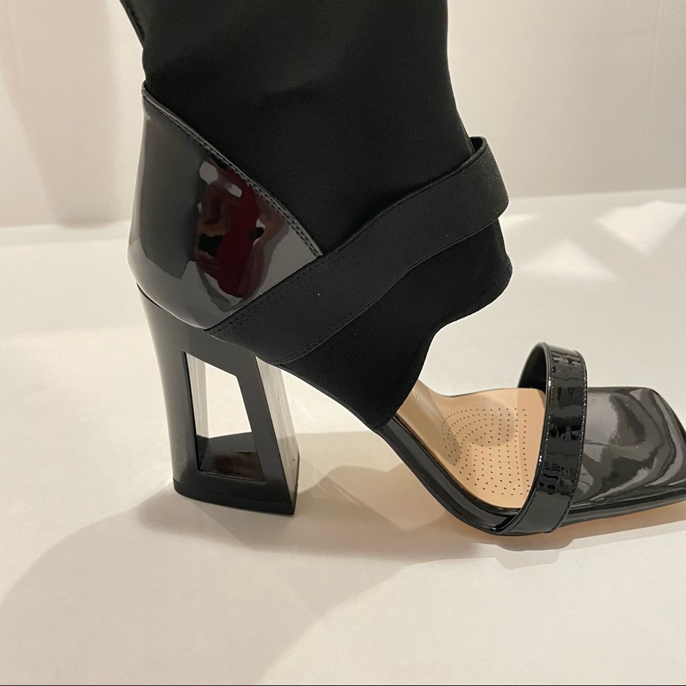 AZALEA WANG - Chunky Heel Sandals Bootie Black - Picture 11 of 16